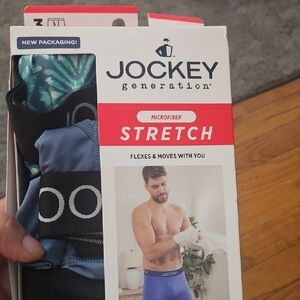Jockey Generation Men's Microfiber Stretch Boxer Briefs - Blue and Black